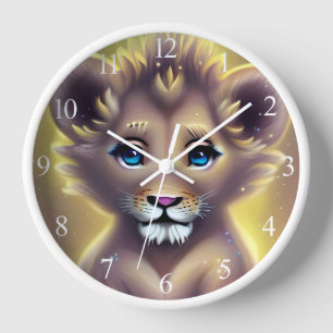 Horloge Imaginaire détaillé Cute Kawaii petit lion bébé