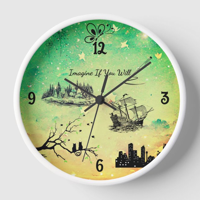 Horloge Imaginez si l'horloge murale (Recto)