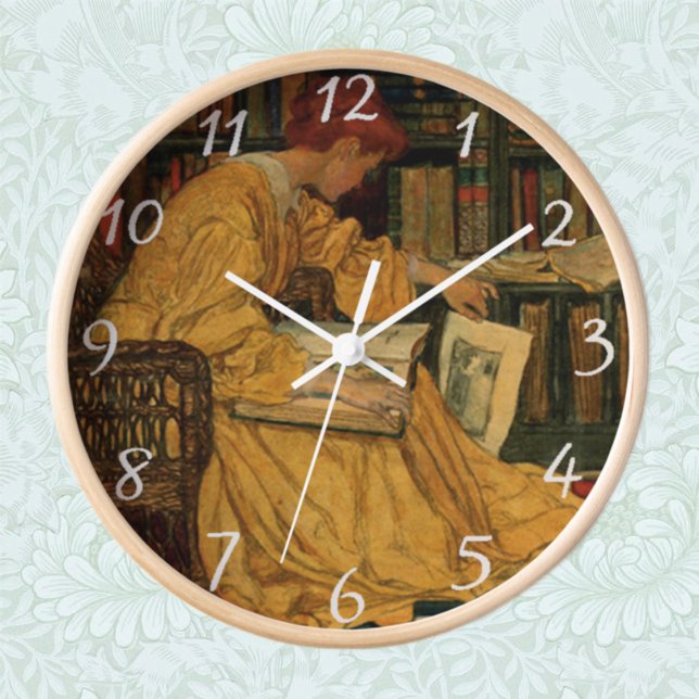 Horloge Impression d'art pour amateur de livres anciens |  (Créateur téléchargé)