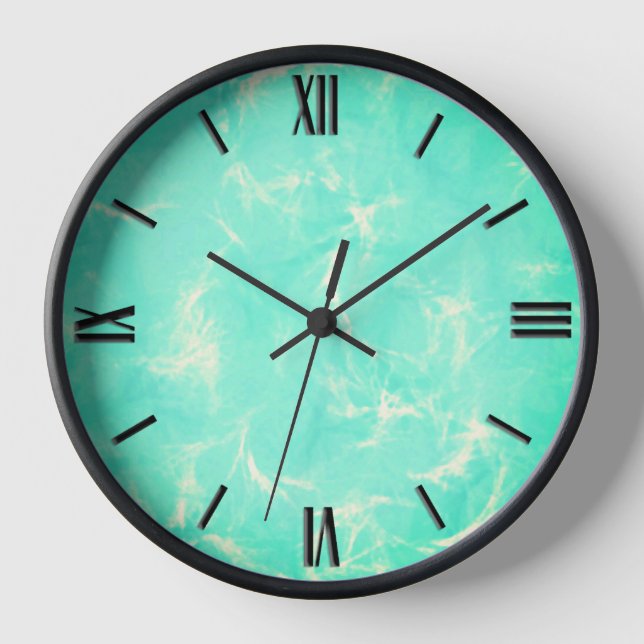 Horloge Impression de tourbillon de marbre en aqua doux et (Recto)
