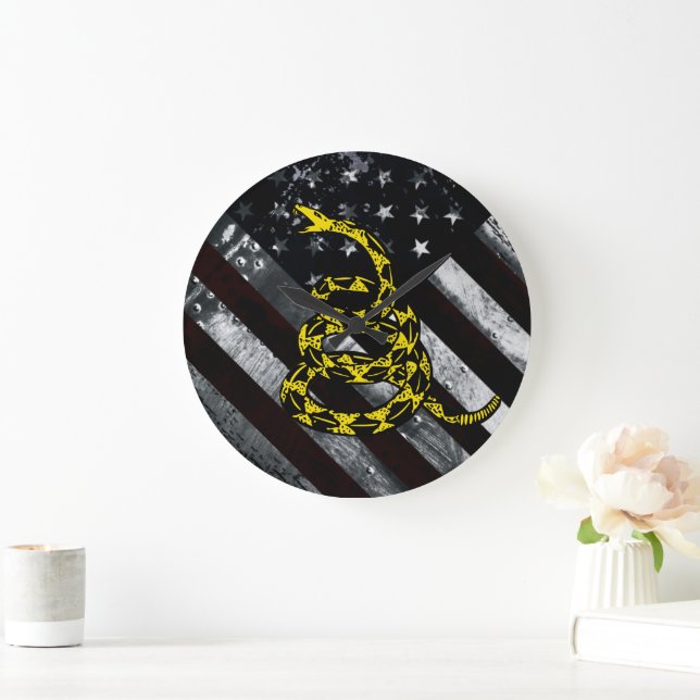 Horloge industrielle du drapeau américain et du se (Maison)
