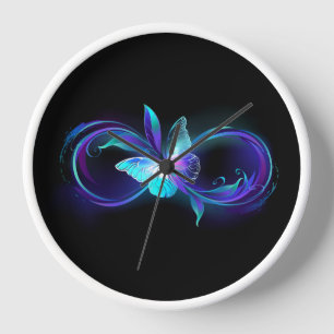 Horloge Infini lumineux avec papillon magique