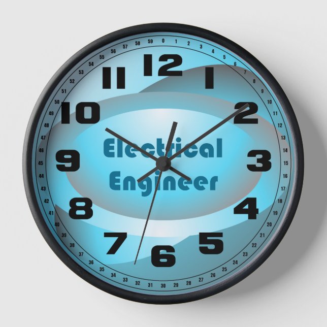 Horloge Ingénieur électricien bleu (Recto)
