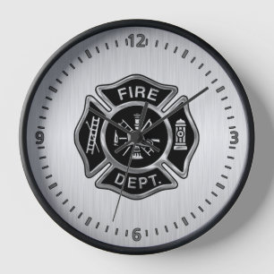 Horloge Insigne d'argent du service des incendies