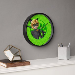 Horloge Insigne vert Cat Noir