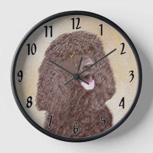 Horloge Irish Water Spaniel Peinture - Original Dog Art