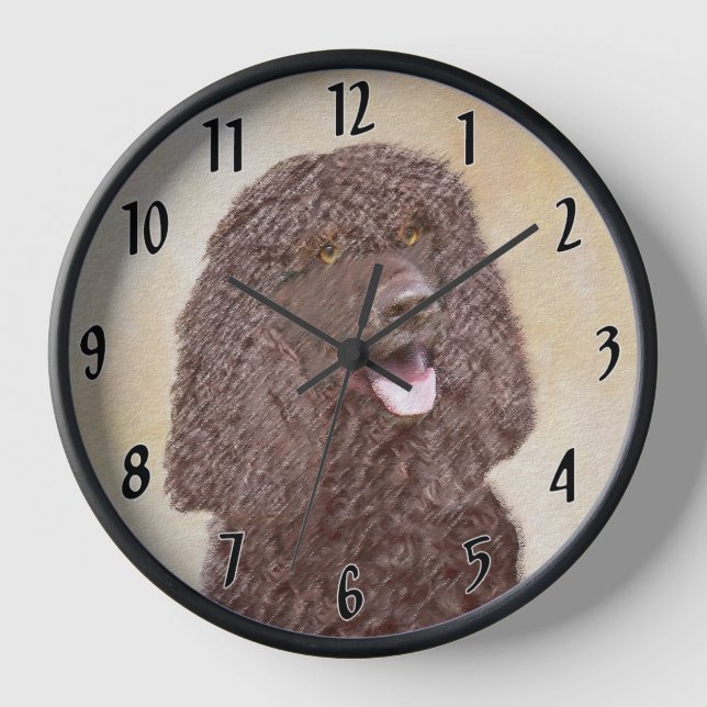 Horloge Irish Water Spaniel Peinture - Original Dog Art (Recto)