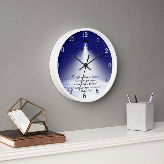 Horloge Isaiah 9:2 Round Wall Clock (Bureau)