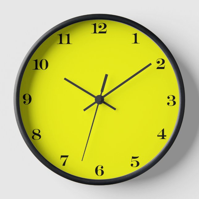 Horloge Jaune Néon Couleur Unie (Recto)