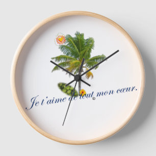 Horloge Je t'aime de tout mon cœur