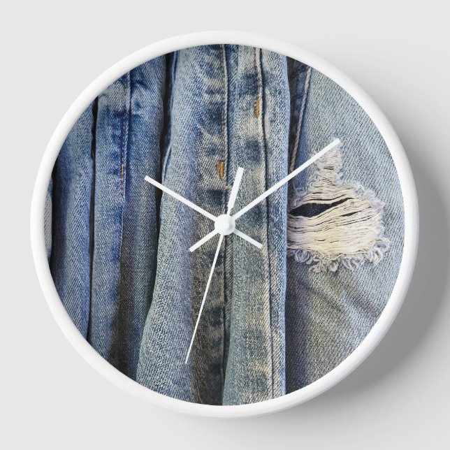 Horloge Jean bleu déchiré  (Recto)