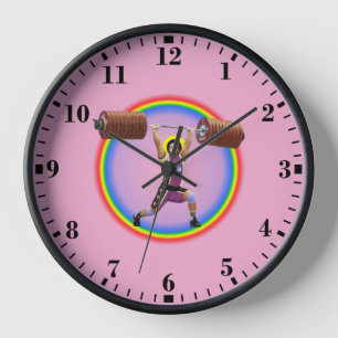 Horloge Jésus-Christ faisant le Clean and Jerk