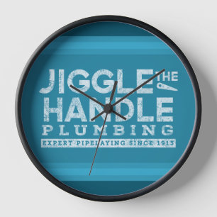 Horloge Jiggle la poignée Plumbing Blanc Gfx Blue Stripes