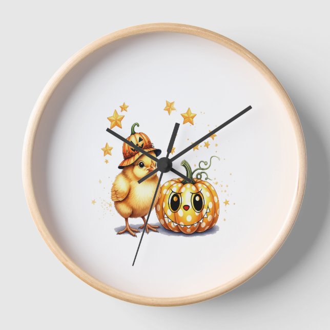 Horloge Joli Citrouille de poussette Halloween (Recto)