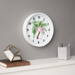 Horloge Joli décor de flamingo rose de plage