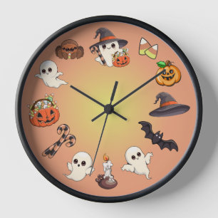 Horloge Joli fantôme d'Halloween de style Kawaii