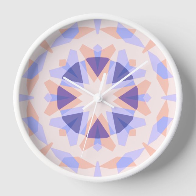 Horloge Joli Pastel Purple Peach Star Eclectique Kitsch (Recto)