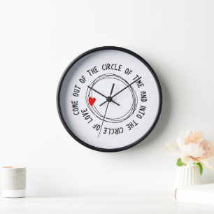 Horloge Joli texte dans le cercle de l'amour