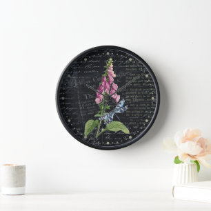 Horloge Joli Vintage Fleur & Papillon Botanique
