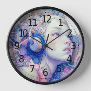 Horloge Jolie Fille avec Musique de Casque Écouteurs Art M