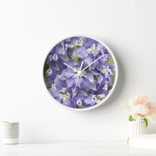 Horloge Jolie florale de Delphinium violet