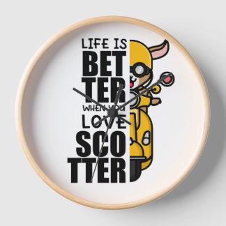 Horloge Jolie Scooter conception chèvre