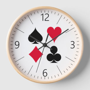 Horloge Jouer des symboles de cartes motif