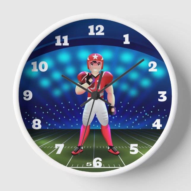 Horloge Joueur de football sur le terrain (Recto)