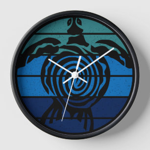 Horloge Jour des terres, Tortue de mer, Nettoyer l'océan