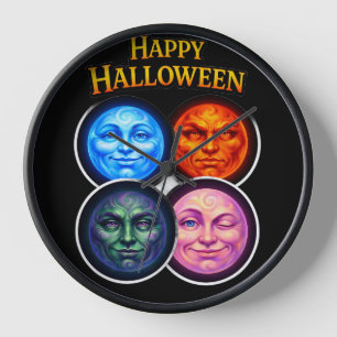 Horloge Joyeux Halloween pour les éléments, les lunes aux
