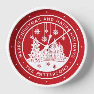 Horloge Joyeux Noël Joyeux Vacances Hiver Personnalisé