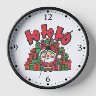 Horloge Joyeux Père Noël de dessin animé Noël