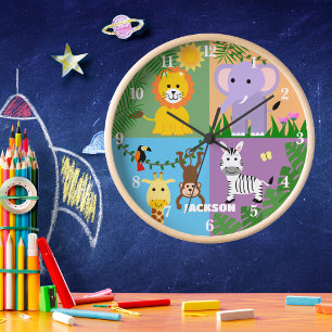 Horloge Jungle Safari animal sauvage Anniversaire de enfan