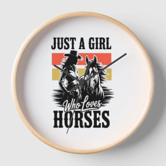 Horloge Juste une fille qui aime les chevaux (3)