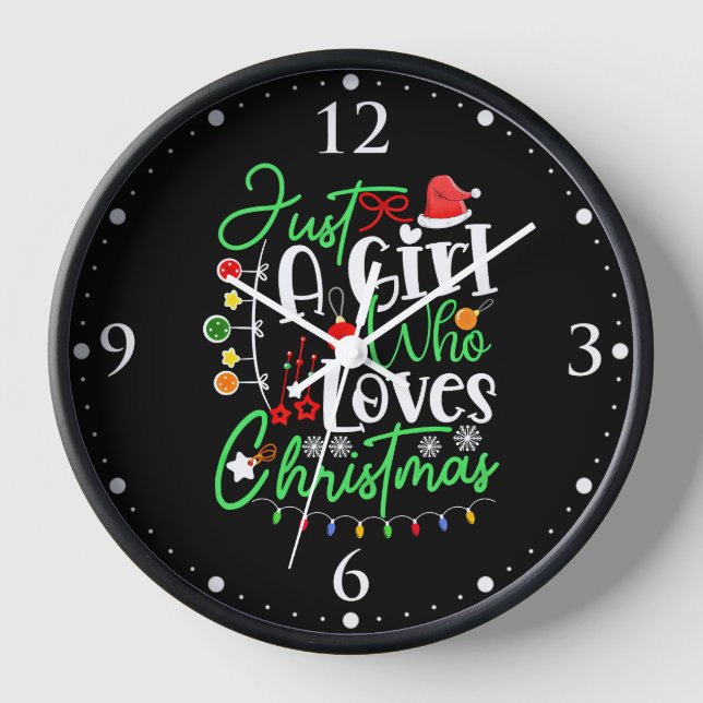 Horloge Juste Une Fille Qui Aime Noël (Recto)