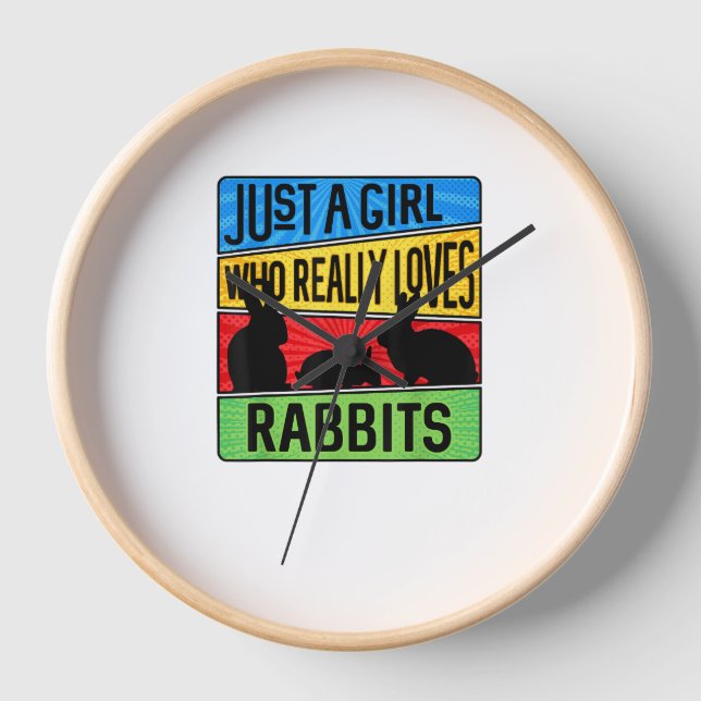 Horloge Juste une fille qui aime vraiment les lapins (Recto)