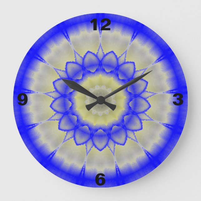 Horloge Kaleidoscope bleu néon (Recto)