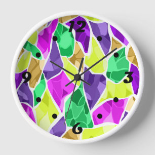 Horloge Kaléidoscope en mosaïque sans joint abstrait moder