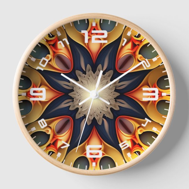 Horloge Kaleidoscope Mandala Flower Design-23091 (Recto)