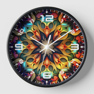 Horloge Kaleidoscope Mandala Flower Design-23091