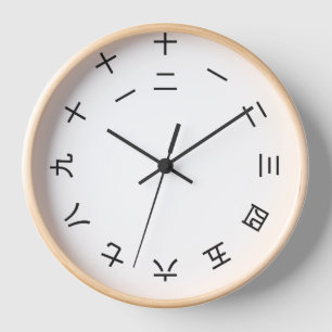 Horloge Kanji Clock 1-12 (rotated)