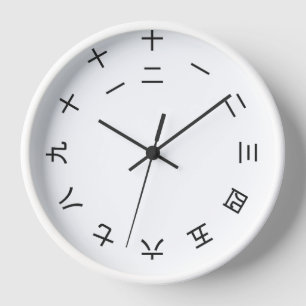 Horloge Kanji Clock 1-12 (rotated)
