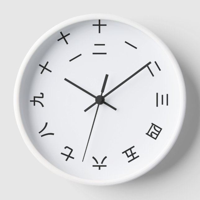 Horloge Kanji Clock 1-12 (rotated) (Recto)