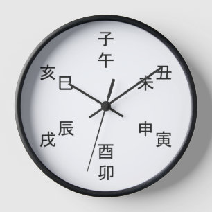 Horloge Kanji Clock - Chinese Zodiac - Time of the Day - 
