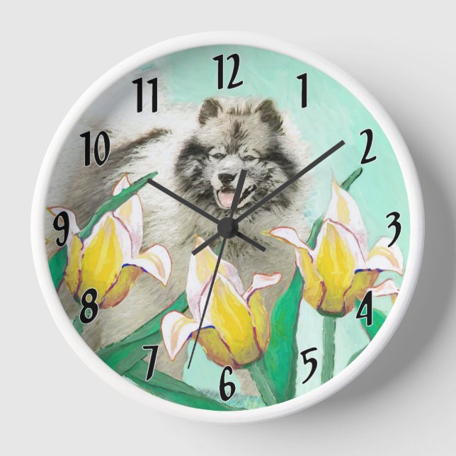 Horloge Keeshony in Tulips Peinture mignonne Original Chie (Recto)