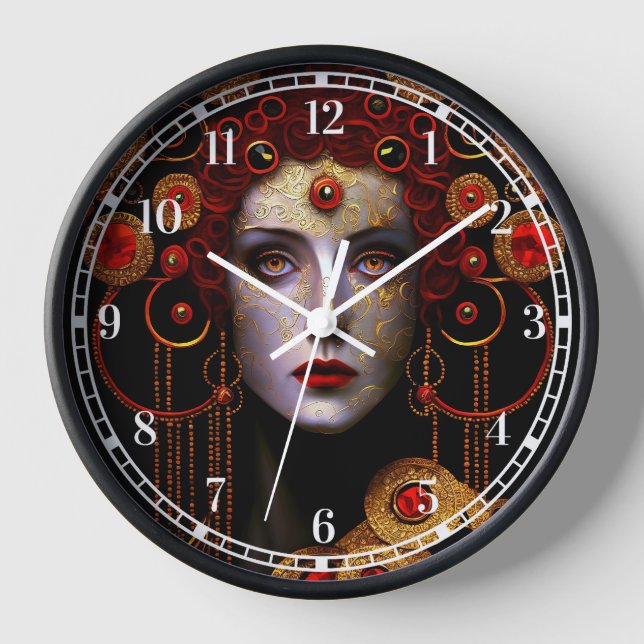 Horloge Klimt Inspirée Déesse Reine (Recto)
