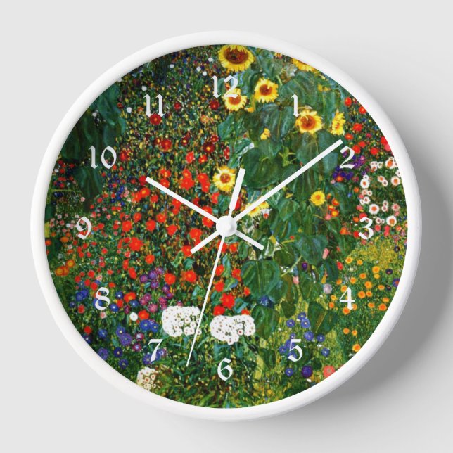Horloge Klimt - Jardin de fleurs (Recto)