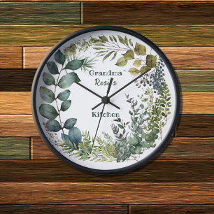 Horloge La cuisine de grand-mère   Courbe aquarelle person