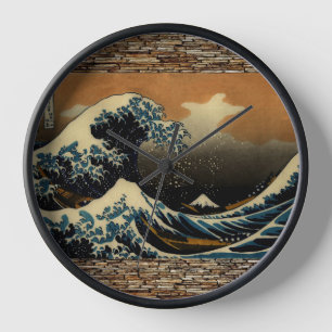Horloge La Grande Vague de Kanagawa Artiste japonais Vinta