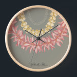 Horloge Lā Lei par Wander With Aloha<br><div class="desc">Célébration de l'art de la confection de lei,  partage Aloha à travers lei et la beauté ornée des fleurs les plus parfumées d'Hawaii.</div>